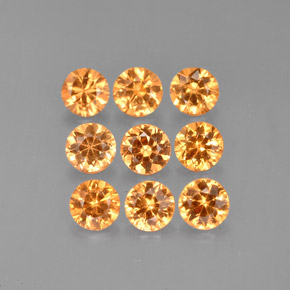캐럿 천연 만다린 오렌지 스페사르타이트 가넷 보석, 라운드 컷, 3.40 mm, VVS-VS