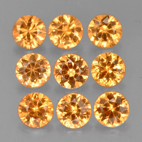 캐럿 천연 만다린 오렌지 스페사르타이트 가넷 보석, 라운드 컷, 3.40 mm, VVS-VS