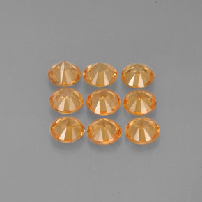 캐럿 천연 만다린 오렌지 스페사르타이트 가넷 보석, 라운드 컷, 3.40 mm, VVS-VS