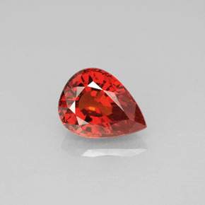2.61캐럿 천연 레드 오렌지 스페사르타이트 가넷, 배 모양, 9.3×7.1 mm, VVS-VS