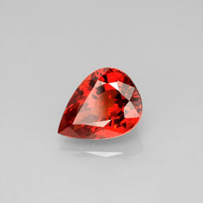 2.61캐럿 천연 레드 오렌지 스페사르타이트 가넷, 배 모양, 9.3×7.1 mm, VVS-VS