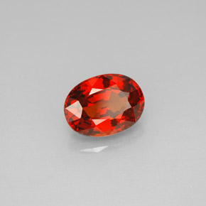 2.10캐럿 천연 레드 오렌지 스페사르타이트 가넷, 타원형 컷, 8.4×6.2 mm, VVS