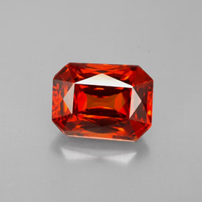 2.50캐럿 천연 만다린 오렌지 스페사르타이트 가넷, 에메랄드 컷, 8.5×6.4 mm, VVS-VS