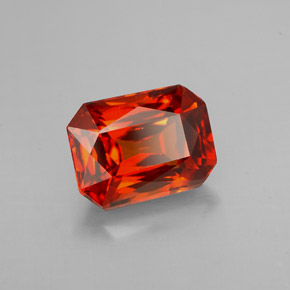 2.50캐럿 천연 만다린 오렌지 스페사르타이트 가넷, 에메랄드 컷, 8.5×6.4 mm, VVS-VS