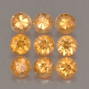 캐럿 천연 오렌지 스페사르타이트 가넷 보석, 라운드 컷, 2.90 mm, VS