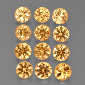 캐럿 천연 주황색 스페사르타이트 원사 보석, 라운드 컷, VVS-VS