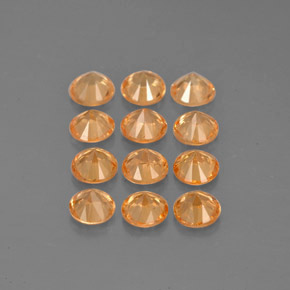 캐럿 천연 주황색 스페사르타이트 원사 보석, 라운드 컷, VVS-VS