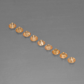 캐럿 천연 주황색 스페사르타이트 원사 보석, 라운드 컷, VVS-VS