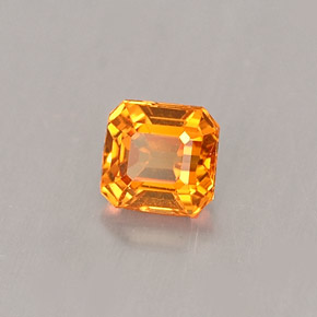 0.41캐럿 천연 만다린 오렌지 스페사르타이트 가넷, 에메랄드 컷, 3.9×3.7 mm, VS