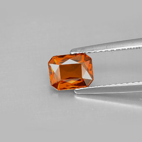 1.09캐럿 천연 만다린 오렌지 스페사르타이트 가넷, 에메랄드 컷, 6.6×5.3 mm, VVS-VS