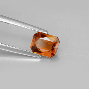 1.09캐럿 천연 만다린 오렌지 스페사르타이트 가넷, 에메랄드 컷, 6.6×5.3 mm, VVS-VS