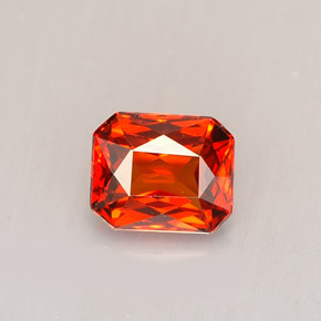 1.40캐럿 천연 만다린 오렌지 스페사르타이트 가넷, 에메랄드 컷, 6.5×5.4 mm, VVS-VS