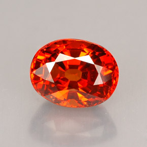 2.14캐럿 천연 오렌지 레드 스페사르타이트 가넷, 타원형 컷, 7.6×5.9 mm, VVS-VS