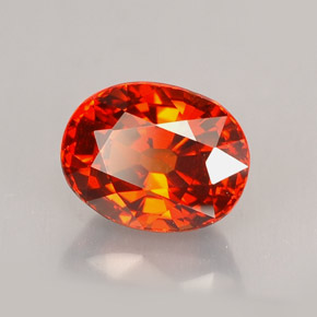 2.14캐럿 천연 오렌지 레드 스페사르타이트 가넷, 타원형 컷, 7.6×5.9 mm, VVS-VS