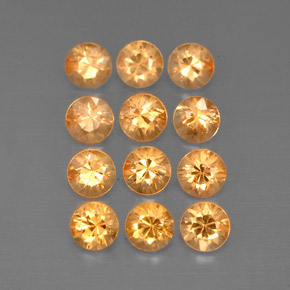 캐럿 천연 오렌지 스페사르타이트 가넷 보석, 라운드 컷, 2.62 mm, VVS