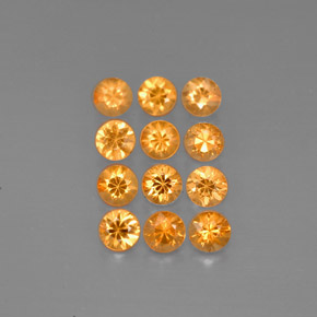 캐럿 천연 오렌지 스페사르타이트 가넷 보석, 라운드 컷, 2.66 mm, VVS
