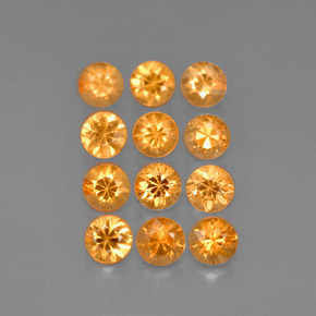 캐럿 천연 오렌지 스페사르타이트 가넷 보석, 라운드 컷, 2.66 mm, VVS