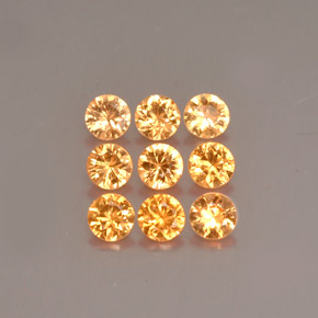 캐럿 천연 오렌지 스페사르타이트 가넷 보석, 라운드 컷, 2.84 mm, VS