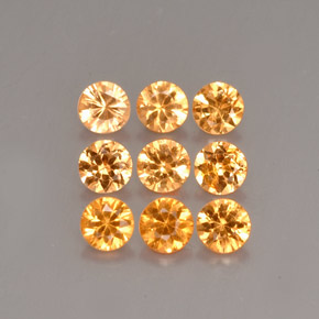 캐럿 천연 주황색 스페사르타이트 원사 보석, 라운드 컷, VS