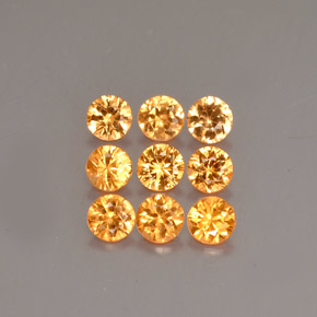 캐럿 천연 오렌지 스페사르타이트 가넷 보석, 라운드 컷, 2.89 mm, VS