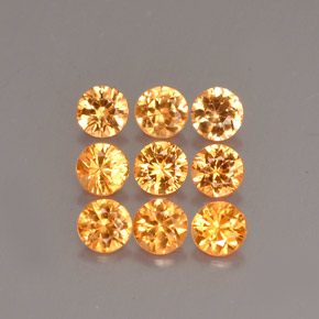 캐럿 천연 오렌지 스페사르타이트 가넷 보석, 라운드 컷, 2.89 mm, VS