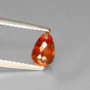 1.36캐럿 천연 만다린 오렌지 스페사르타이트 가넷, 브리올레트, 6.9×4.5 mm, VVS-VS