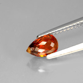 1.36캐럿 천연 만다린 오렌지 스페사르타이트 가넷, 브리올레트, 6.9×4.5 mm, VVS-VS
