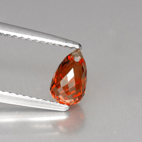 1.28캐럿 천연 만다린 오렌지 스페사르타이트 가넷, 브리올레트, 7×4.4 mm, VS