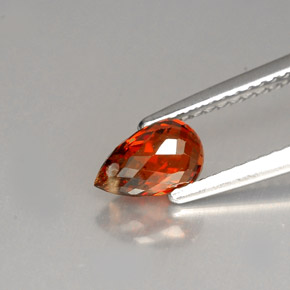 1.28캐럿 천연 만다린 오렌지 스페사르타이트 가넷, 브리올레트, 7×4.4 mm, VS