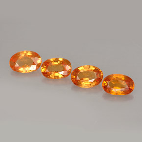 캐럿 천연 오렌지 스페사르타이트 가넷 보석, 타원형 컷, 6×4.2 mm, VS