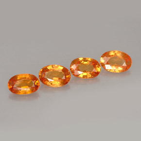 캐럿 천연 오렌지 스페사르타이트 가넷 보석, 타원형 컷, 6×4.2 mm, VS