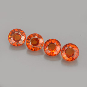 캐럿 천연 만다린 오렌지 스페사르타이트 가넷 보석, 라운드 컷, 4.96 mm, VS