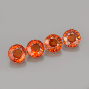 캐럿 천연 만다린 오렌지 스페사르타이트 가넷 보석, 라운드 컷, 4.96 mm, VS
