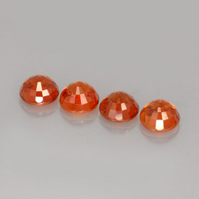 캐럿 천연 만다린 오렌지 스페사르타이트 가넷 보석, 라운드 컷, 4.96 mm, VS