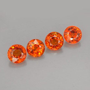 캐럿 천연 만다린 오렌지 스페사르타이트 가넷 보석, 라운드 컷, 5.15 mm, VS