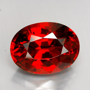 9.65캐럿 천연 딥 레드 스페사르타이트 가넷, 타원형 컷, 13.9×10.4 mm, VS