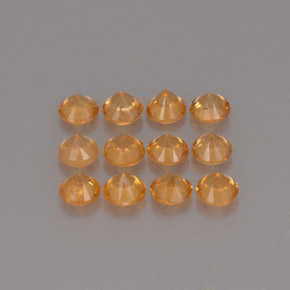 캐럿 천연 오렌지 스페사르타이트 가넷 보석, 라운드 컷, 2.75 mm, VS