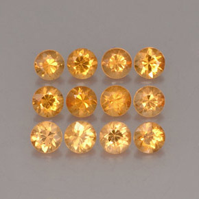 캐럿 천연 오렌지 스페사르타이트 가넷 보석, 라운드 컷, 2.65 mm, VS