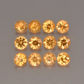 캐럿 천연 주황색 스페사르타이트 원사 보석, 라운드 컷, VS