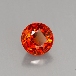 0.90캐럿 천연 레드 오렌지 스페사르타이트 가넷, 라운드 컷, 5.30 mm, VS