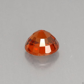 0.90캐럿 천연 레드 오렌지 스페사르타이트 가넷, 라운드 컷, 5.30 mm, VS