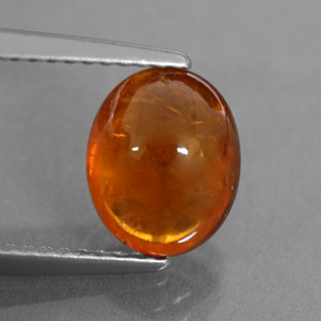 3.17캐럿 천연 만다린 오렌지 스페사르타이트 가넷, 투명한, 8.9×7.3 mm, 투명/반투명