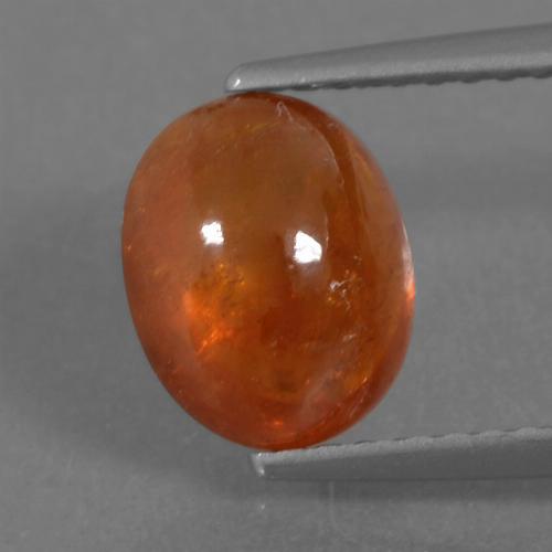 3.19캐럿 천연 미디엄 오렌지 스페사르타이트 가넷, 타원형 컷, 8.5×7 mm, 투명한