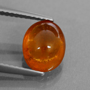 3.41캐럿 천연 만다린 오렌지 스페사르타이트 가넷, 투명한, 9.3×7.6 mm, 투명/반투명