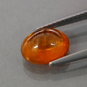 3.41캐럿 천연 만다린 오렌지 스페사르타이트 가넷, 투명한, 9.3×7.6 mm, 투명/반투명