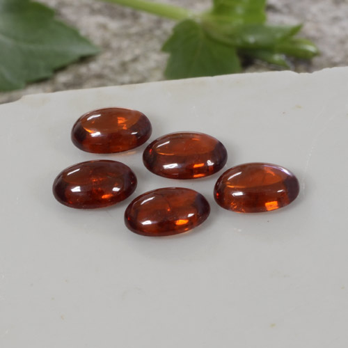 4.97캐럿 천연 붉은빛 오렌지 스페사르타이트 가넷 보석, 투명한, 6.5×4.7 mm, 투명/반투명