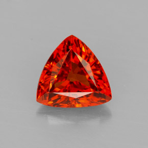 1.17캐럿 천연 레드 오렌지 스페사르타이트 가넷, 트릴리언, 6.6×6.3 mm, VVS