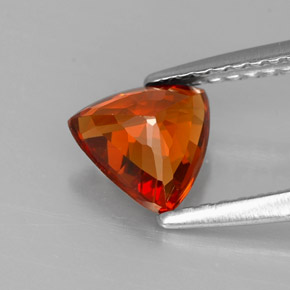 1.17캐럿 천연 레드 오렌지 스페사르타이트 가넷, 트릴리언, 6.6×6.3 mm, VVS