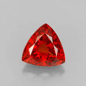 1.39캐럿 천연 레드 오렌지 스페사르타이트 가넷, 트릴리언, 6.6×6.6 mm, VS