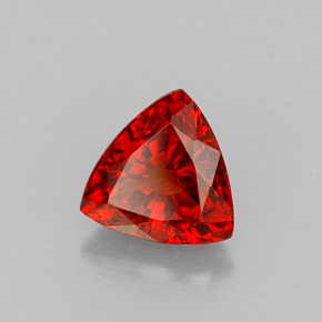 1.39캐럿 천연 레드 오렌지 스페사르타이트 가넷, 트릴리언, 6.6×6.6 mm, VS